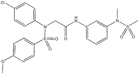 2-{4-chloro[(4-methoxyphenyl)sulfonyl]anilino}-N-{3-[methyl(methylsulfonyl)amino]phenyl}acetamide 结构式