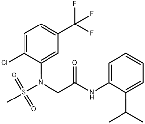 2-[2-chloro(methylsulfonyl)-5-(trifluoromethyl)anilino]-N-(2-isopropylphenyl)acetamide 结构式