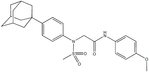 2-[4-(1-adamantyl)(methylsulfonyl)anilino]-N-(4-methoxyphenyl)acetamide 结构式