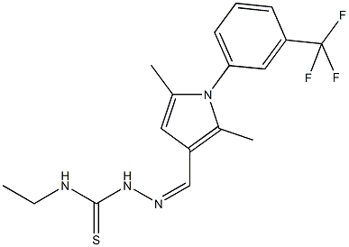 2,5-dimethyl-1-[3-(trifluoromethyl)phenyl]-1H-pyrrole-3-carbaldehyde N-ethylthiosemicarbazone 结构式