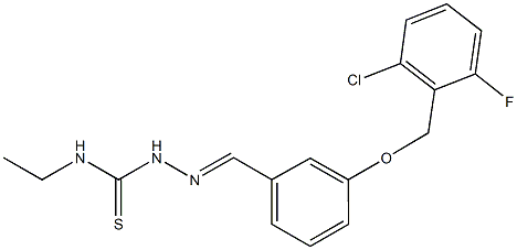 3-[(2-chloro-6-fluorobenzyl)oxy]benzaldehyde N-ethylthiosemicarbazone 结构式