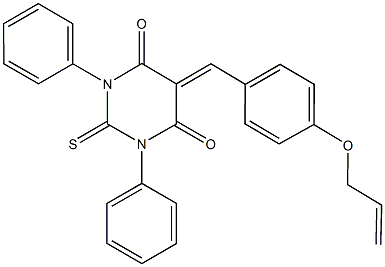 5-[4-(allyloxy)benzylidene]-1,3-diphenyl-2-thioxodihydro-4,6(1H,5H)-pyrimidinedione 结构式