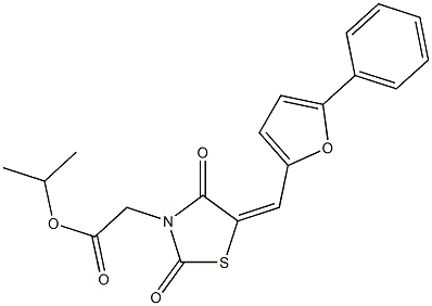 isopropyl {2,4-dioxo-5-[(5-phenyl-2-furyl)methylene]-1,3-thiazolidin-3-yl}acetate 结构式