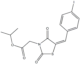 isopropyl [5-(4-iodobenzylidene)-2,4-dioxo-1,3-thiazolidin-3-yl]acetate 结构式