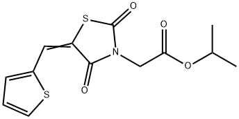 isopropyl [2,4-dioxo-5-(2-thienylmethylene)-1,3-thiazolidin-3-yl]acetate 结构式