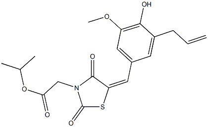 isopropyl [5-(3-allyl-4-hydroxy-5-methoxybenzylidene)-2,4-dioxo-1,3-thiazolidin-3-yl]acetate 结构式