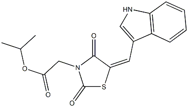 isopropyl [5-(1H-indol-3-ylmethylene)-2,4-dioxo-1,3-thiazolidin-3-yl]acetate 结构式