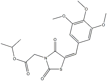 isopropyl [2,4-dioxo-5-(3,4,5-trimethoxybenzylidene)-1,3-thiazolidin-3-yl]acetate 结构式