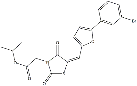 isopropyl (5-{[5-(3-bromophenyl)-2-furyl]methylene}-2,4-dioxo-1,3-thiazolidin-3-yl)acetate 结构式