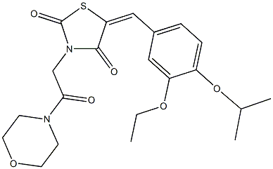 5-(3-ethoxy-4-isopropoxybenzylidene)-3-[2-(4-morpholinyl)-2-oxoethyl]-1,3-thiazolidine-2,4-dione 结构式