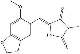 5-[(6-methoxy-1,3-benzodioxol-5-yl)methylene]-3-methyl-2-thioxoimidazolidin-4-one 结构式