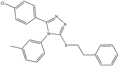 3-(4-chlorophenyl)-4-(3-methylphenyl)-5-[(2-phenylethyl)sulfanyl]-4H-1,2,4-triazole 结构式