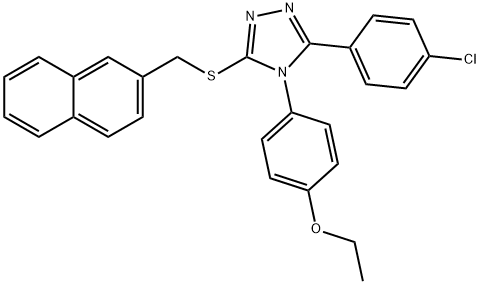 4-{3-(4-chlorophenyl)-5-[(2-naphthylmethyl)sulfanyl]-4H-1,2,4-triazol-4-yl}phenyl ethyl ether 结构式