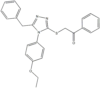 2-{[5-benzyl-4-(4-ethoxyphenyl)-4H-1,2,4-triazol-3-yl]sulfanyl}-1-phenylethanone 结构式