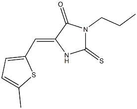 5-[(5-methyl-2-thienyl)methylene]-3-propyl-2-thioxo-4-imidazolidinone 结构式