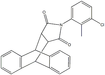 17-(3-chloro-2-methylphenyl)-17-azapentacyclo[6.6.5.0~2,7~.0~9,14~.0~15,19~]nonadeca-2,4,6,9,11,13-hexaene-16,18-dione 结构式