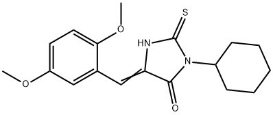 3-cyclohexyl-5-(2,5-dimethoxybenzylidene)-2-thioxo-4-imidazolidinone 结构式