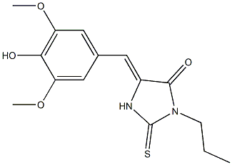 5-(4-hydroxy-3,5-dimethoxybenzylidene)-3-propyl-2-thioxo-4-imidazolidinone 结构式