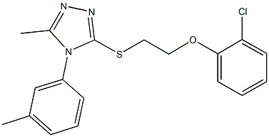 3-{[2-(2-chlorophenoxy)ethyl]sulfanyl}-5-methyl-4-(3-methylphenyl)-4H-1,2,4-triazole 结构式