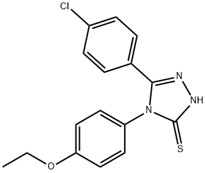 5-(4-chlorophenyl)-4-(4-ethoxyphenyl)-4H-1,2,4-triazol-3-ylhydrosulfide 结构式