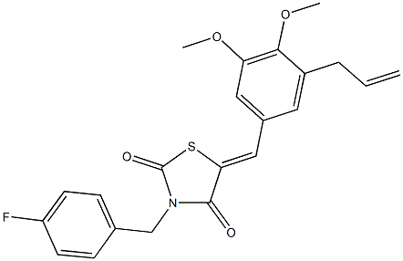 5-(3-allyl-4,5-dimethoxybenzylidene)-3-(4-fluorobenzyl)-1,3-thiazolidine-2,4-dione 结构式