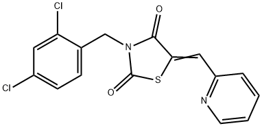 3-(2,4-dichlorobenzyl)-5-(2-pyridinylmethylene)-1,3-thiazolidine-2,4-dione 结构式