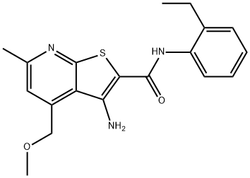 3-amino-N-(2-ethylphenyl)-4-(methoxymethyl)-6-methylthieno[2,3-b]pyridine-2-carboxamide 结构式