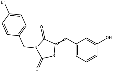 3-(4-bromobenzyl)-5-(3-hydroxybenzylidene)-1,3-thiazolidine-2,4-dione 结构式