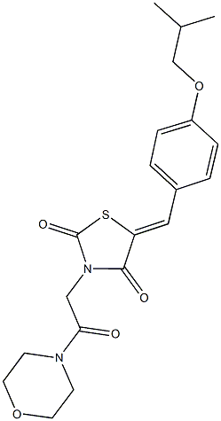 5-(4-isobutoxybenzylidene)-3-[2-(4-morpholinyl)-2-oxoethyl]-1,3-thiazolidine-2,4-dione 结构式