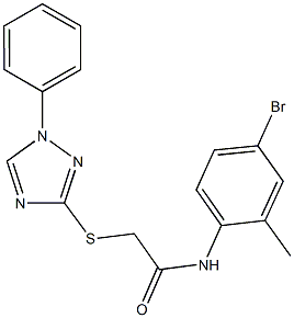 N-(4-bromo-2-methylphenyl)-2-[(1-phenyl-1H-1,2,4-triazol-3-yl)sulfanyl]acetamide 结构式