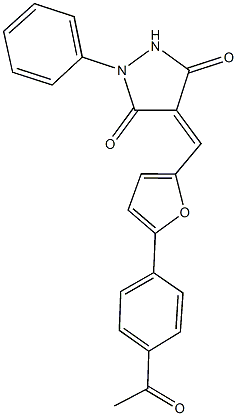 4-{[5-(4-acetylphenyl)-2-furyl]methylene}-1-phenyl-3,5-pyrazolidinedione 结构式