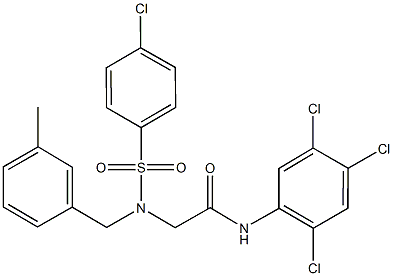 2-[[(4-chlorophenyl)sulfonyl](3-methylbenzyl)amino]-N-(2,4,5-trichlorophenyl)acetamide 结构式