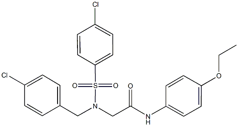 2-{(4-chlorobenzyl)[(4-chlorophenyl)sulfonyl]amino}-N-(4-ethoxyphenyl)acetamide 结构式