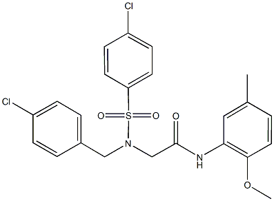 2-{(4-chlorobenzyl)[(4-chlorophenyl)sulfonyl]amino}-N-(2-methoxy-5-methylphenyl)acetamide 结构式