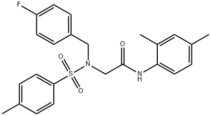 N-(2,4-dimethylphenyl)-2-{(4-fluorobenzyl)[(4-methylphenyl)sulfonyl]amino}acetamide 结构式