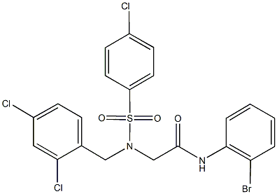 N-(2-bromophenyl)-2-[[(4-chlorophenyl)sulfonyl](2,4-dichlorobenzyl)amino]acetamide 结构式