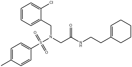 2-{(2-chlorobenzyl)[(4-methylphenyl)sulfonyl]amino}-N-(2-cyclohex-1-en-1-ylethyl)acetamide 结构式