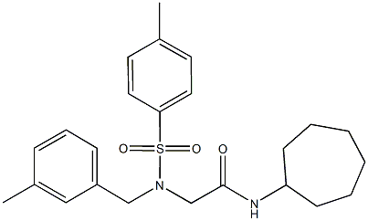 N-cycloheptyl-2-{(3-methylbenzyl)[(4-methylphenyl)sulfonyl]amino}acetamide 结构式