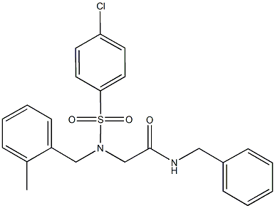 N-benzyl-2-[[(4-chlorophenyl)sulfonyl](2-methylbenzyl)amino]acetamide 结构式