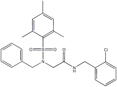2-[benzyl(mesitylsulfonyl)amino]-N-(2-chlorobenzyl)acetamide 结构式