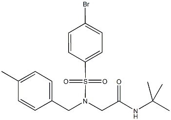 2-[[(4-bromophenyl)sulfonyl](4-methylbenzyl)amino]-N-(tert-butyl)acetamide 结构式