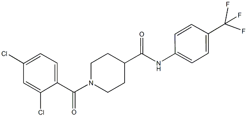 1-(2,4-dichlorobenzoyl)-N-[4-(trifluoromethyl)phenyl]-4-piperidinecarboxamide 结构式