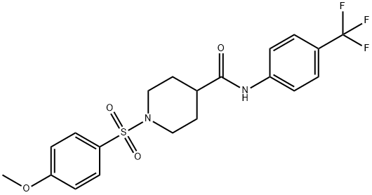 1-[(4-methoxyphenyl)sulfonyl]-N-[4-(trifluoromethyl)phenyl]-4-piperidinecarboxamide 结构式