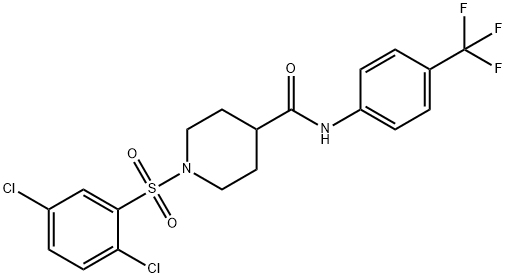 1-[(2,5-dichlorophenyl)sulfonyl]-N-[4-(trifluoromethyl)phenyl]-4-piperidinecarboxamide 结构式