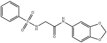 N-(1,3-benzodioxol-5-yl)-2-[(phenylsulfonyl)amino]acetamide 结构式