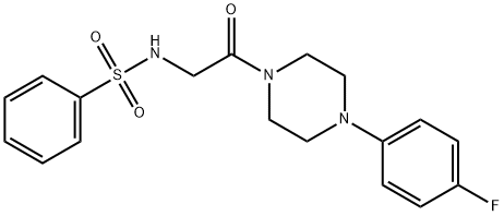 N-{2-[4-(4-fluorophenyl)-1-piperazinyl]-2-oxoethyl}benzenesulfonamide 结构式