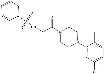 N-{2-[4-(5-chloro-2-methylphenyl)-1-piperazinyl]-2-oxoethyl}benzenesulfonamide 结构式