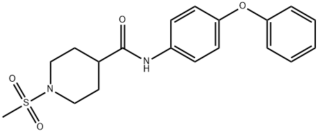 1-(methylsulfonyl)-N-(4-phenoxyphenyl)-4-piperidinecarboxamide 结构式