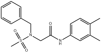 2-[benzyl(methylsulfonyl)amino]-N-(3,4-dimethylphenyl)acetamide 结构式