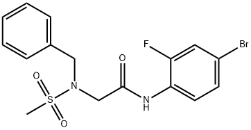 2-[benzyl(methylsulfonyl)amino]-N-(4-bromo-2-fluorophenyl)acetamide 结构式